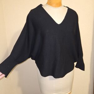 Kerisma Anthropology Pullover Sweater Black Ribbed Excellent Cond Size M/L